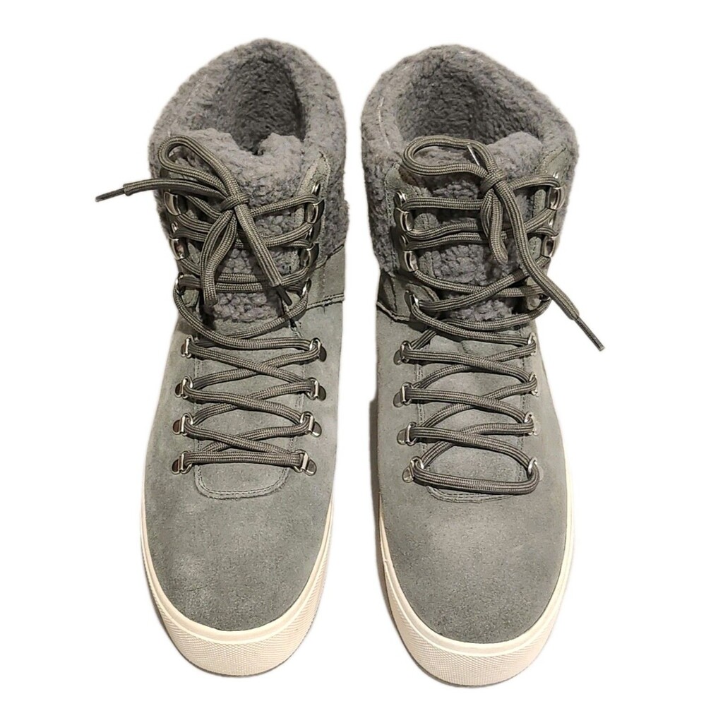 MARC FISHER Darlen Gray Suede Leather Ankle Sneaker Boots Size 9 1/2 M